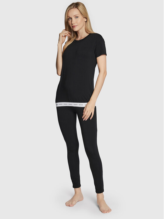 Guess Guess T-krekls Carrie O2BM08 KBBU1 Melns Regular Fit