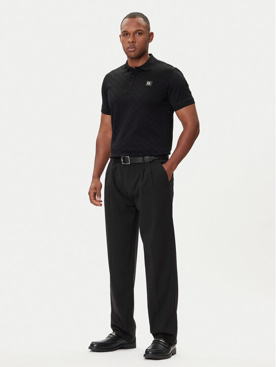 KARL LAGERFELD KARL LAGERFELD Тениска с яка и копчета 745006 554201 Черен Regular Fit