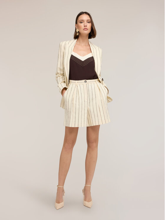 Motivi Motivi Pantaloncini di tessuto P00PQ004574N0S1 Crema Regular Fit