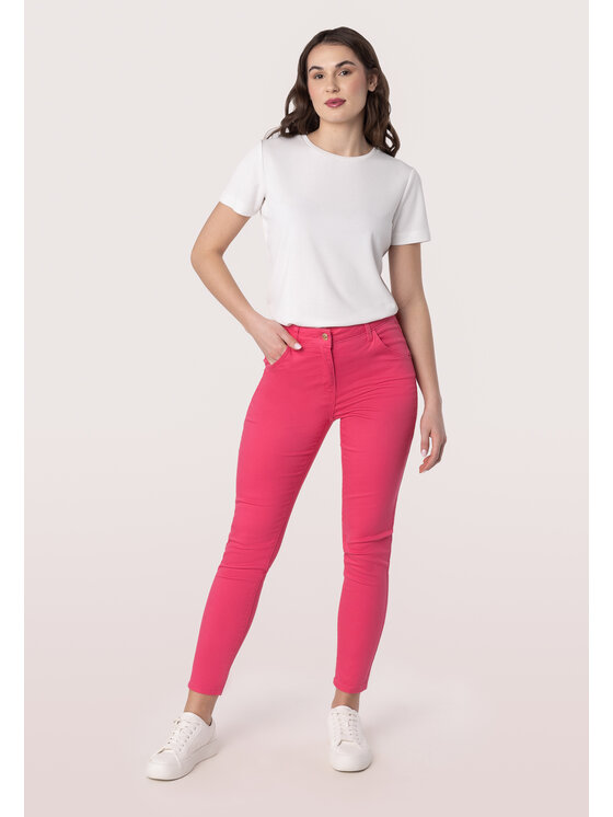 QUIOSQUE QUIOSQUE Dámské kalhoty 3UF001 Růžová Regular Fit