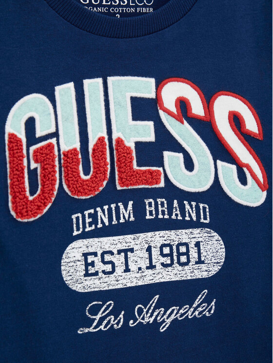 Guess Guess Bluzka N5BI06 I3Z14 Granatowy Regular Fit
