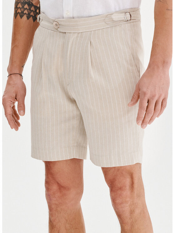 Pako Lorente Pako Lorente Szorty materiałowe P25SF-WS-003 Beżowy Classic Fit
