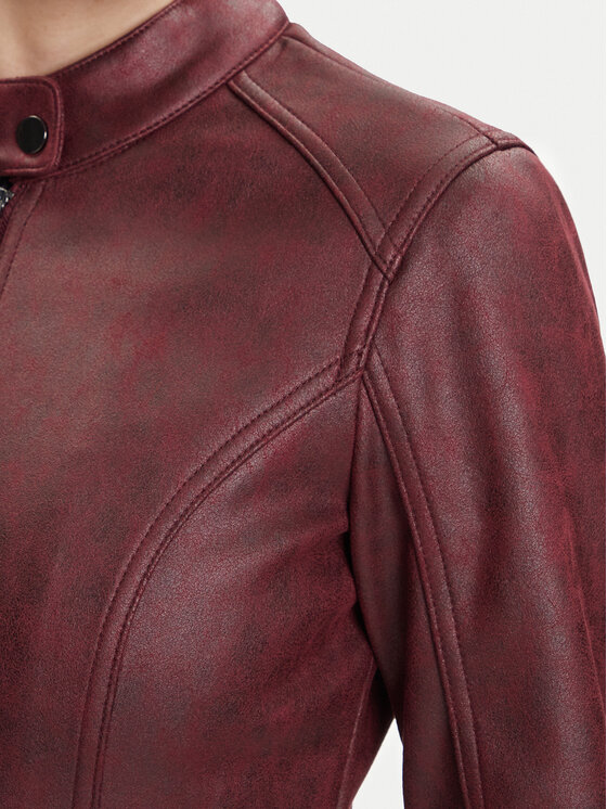 Desigual Desigual Jakna iz umetnega usnja Basic 25WWEW43 Bordo rdeča Regular Fit