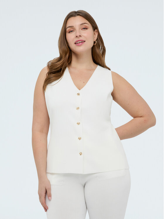 Fiorella Rubino Fiorella Rubino Gilet M089L008362N011 Bianco Regular Fit