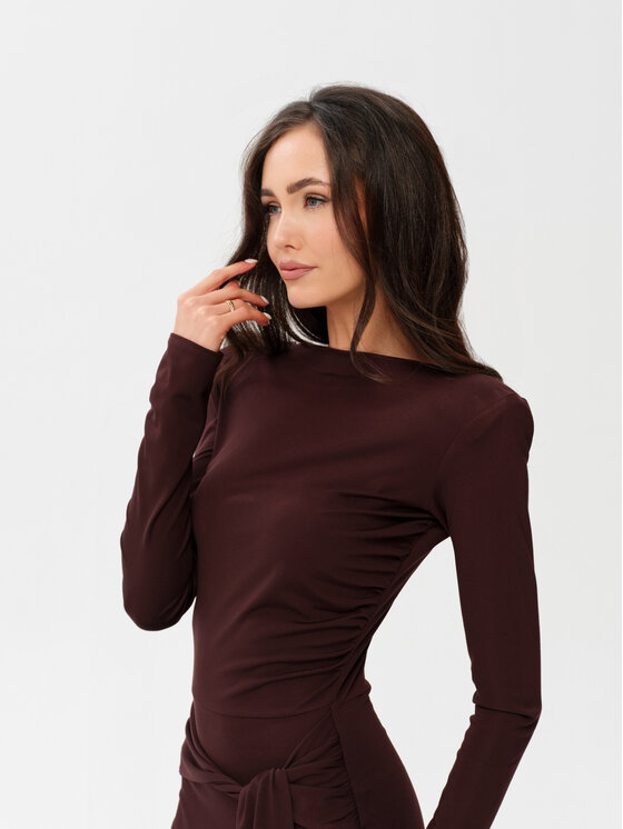 Roco Fashion Roco Fashion Sukienka wieczorowa Serenya Brązowy Slim Fit