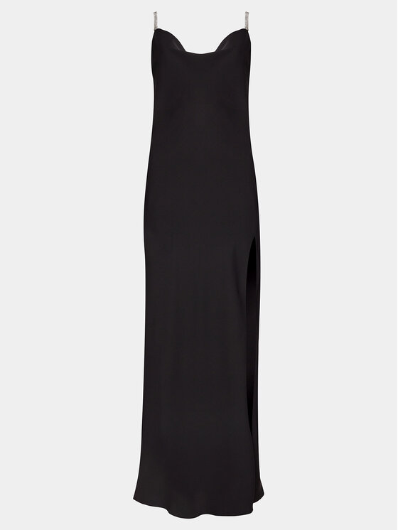 Nissa Nissa Sukienka wieczorowa RS14746 Czarny Slim Fit