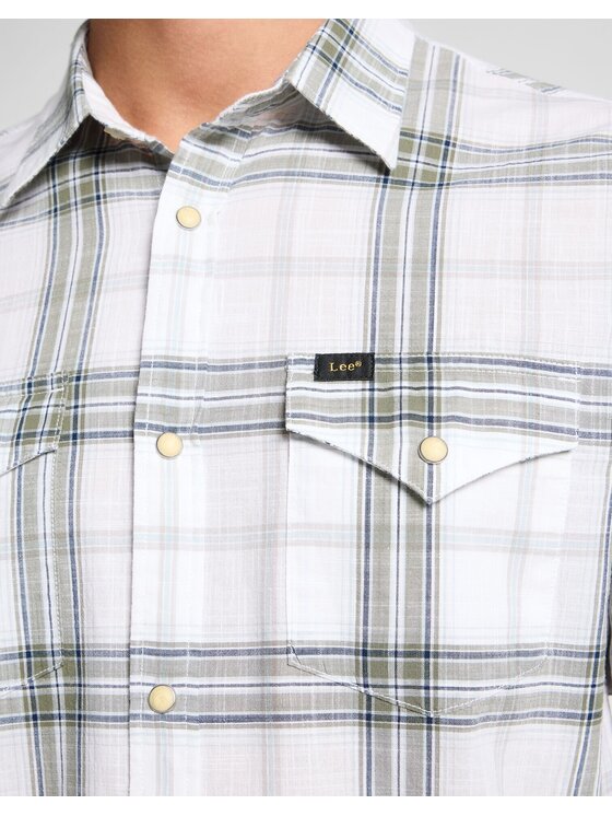 Lee Lee Koszula 112363912 Zielony Regular Fit