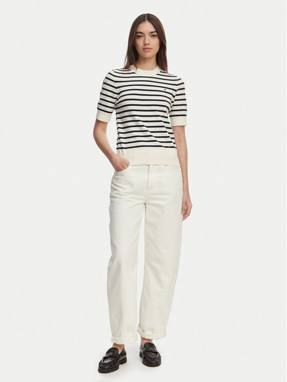 Tommy Hilfiger Tommy Hilfiger Pulover WW0WW49705 Alb Slim Fit