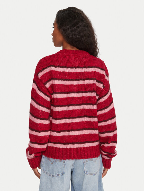 Tommy Jeans Tommy Jeans Pullover Badge DW0DW21679 Rot Relaxed Fit