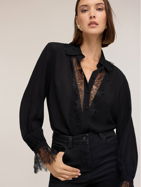 Motivi Motivi Camicia 5099Q001030N033 Nero Regular Fit