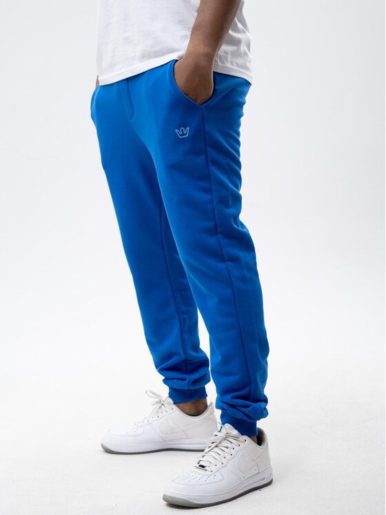 Jigga Wear Jigga Wear Spodnie dresowe Spodnie Dresowe Męskie Ciemne Niebieskie Jigga Wear Simple Crown M Niebieski Regular Fit