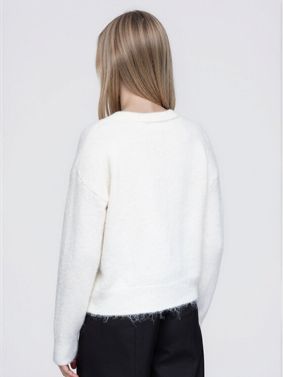 Ombre Ombre Svetr OW-SW-E0064 Světle béžová Relaxed Fit