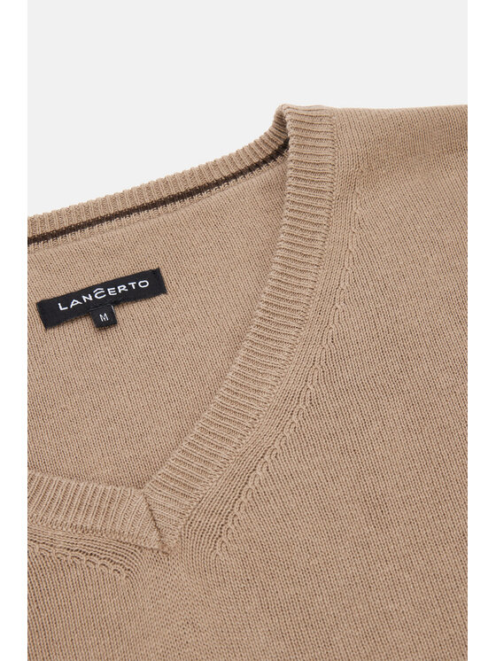 Lancerto Lancerto Sweter Anthony SW073223000047 Beżowy Regular Fit