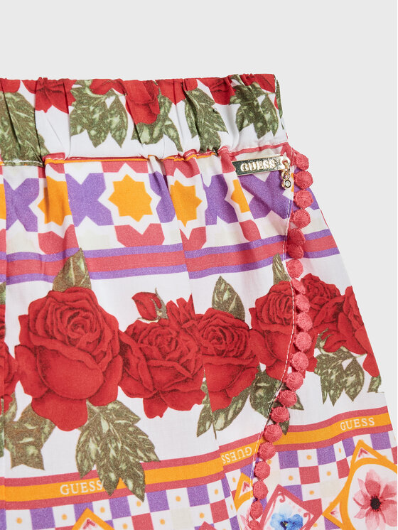 Guess Guess Kratke hlače iz tkanine J3GD05 WFBN0 Pisana Relaxed Fit