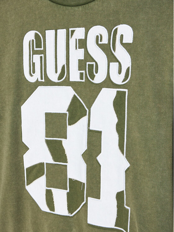 Guess Guess Bluza L4YQ08 KA6R4 Zielony Regular Fit