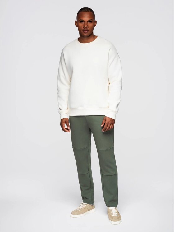 Ombre Ombre Spodnie dresowe OM-PASK-0281 Zielony Regular Fit