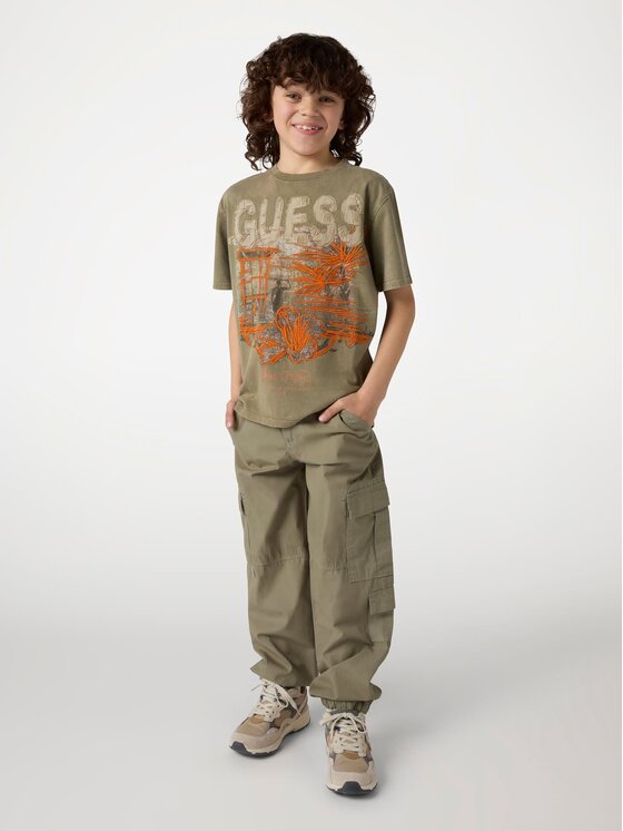 Guess Kids Guess Kids Spodnie materiałowe 175125 Zielony Regular Fit
