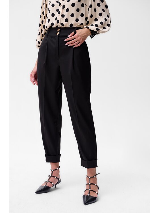 blue shadow blue shadow Spodnie damskie Hilton Czarny Regular Fit
