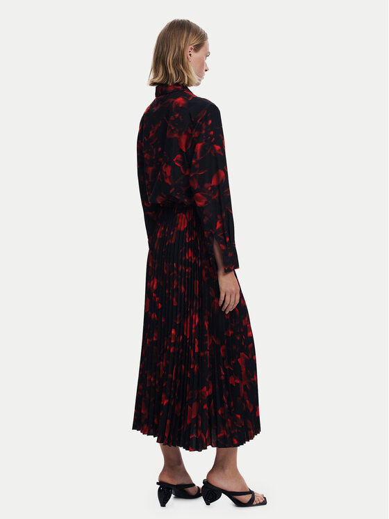 Desigual Desigual Vestito chemisier Plisado 25WWVW16 Rosso Regular Fit