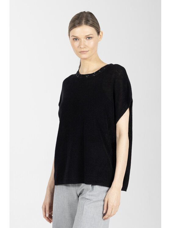 Deni Cler Milano Deni Cler Milano Sweter T-DC-S209-F2-60-90-1 Czarny Loose Fit