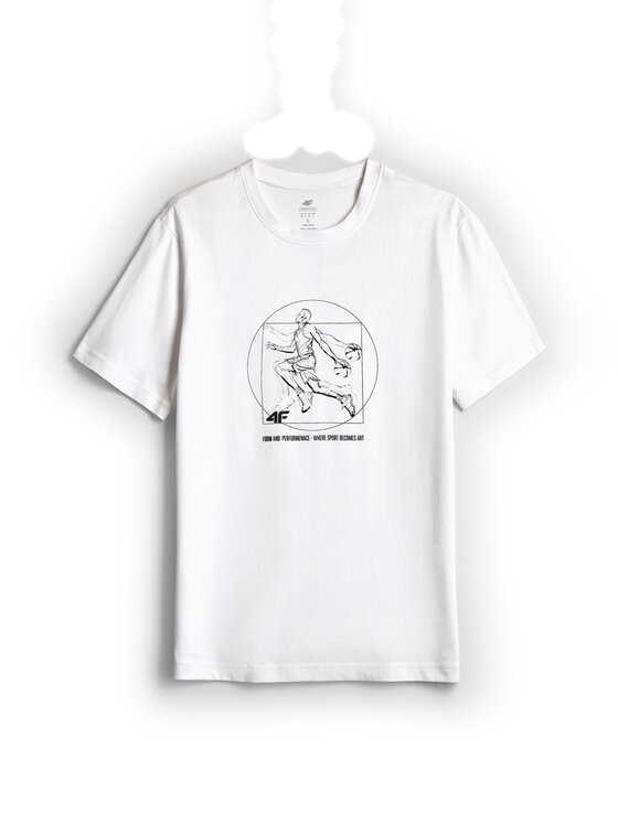 4F 4F T-Shirt STUDIO 4F Biały Regular Fit
