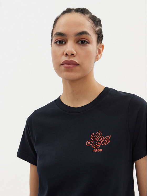 Lee Lee Póló Small Logo 112350198 Fekete Regular Fit