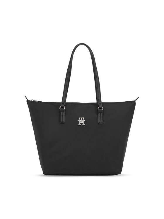 Geantă Tommy Hilfiger Poppy Th Tote AW0AW15639 Black BDS