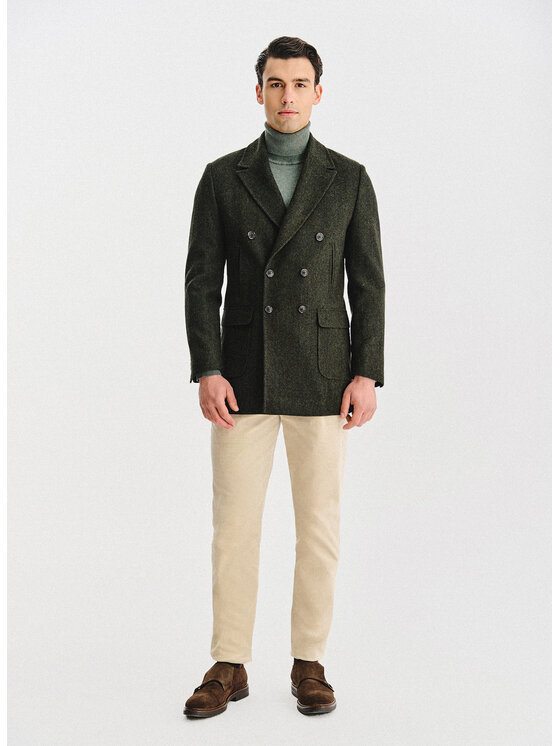 Pako Lorente Pako Lorente Płaszcz zimowy P25WP-7X-001 Zielony Classic Fit