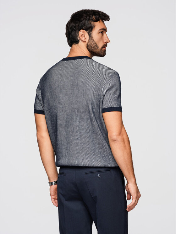 Ombre Ombre T-Shirt OM-TSCT-0265 Granatowy Regular Fit