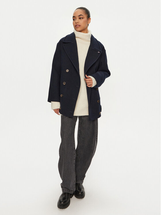Tommy Jeans Tommy Jeans Prechodný kabát DW0DW19752 Tmavomodrá Regular Fit