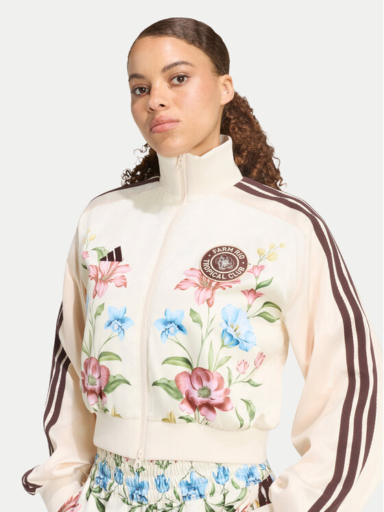 adidas adidas Džemperis ar kapuci Adidas X Farm Rio Premium KZ5539 Krēmkrāsas Regular Fit