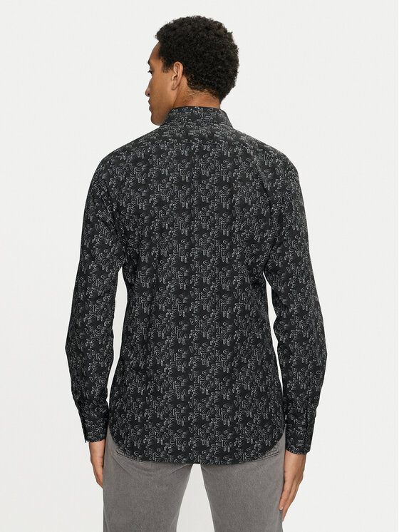 KARL LAGERFELD KARL LAGERFELD Koszula 605000 544653 Czarny Modern Fit