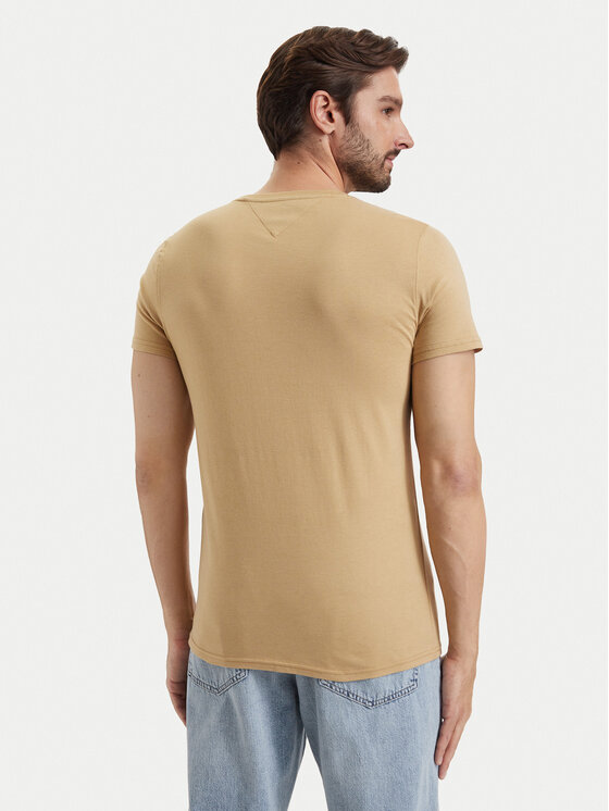 Tommy Jeans Tommy Jeans T-Shirt DM0DM04411 Beige Slim Fit