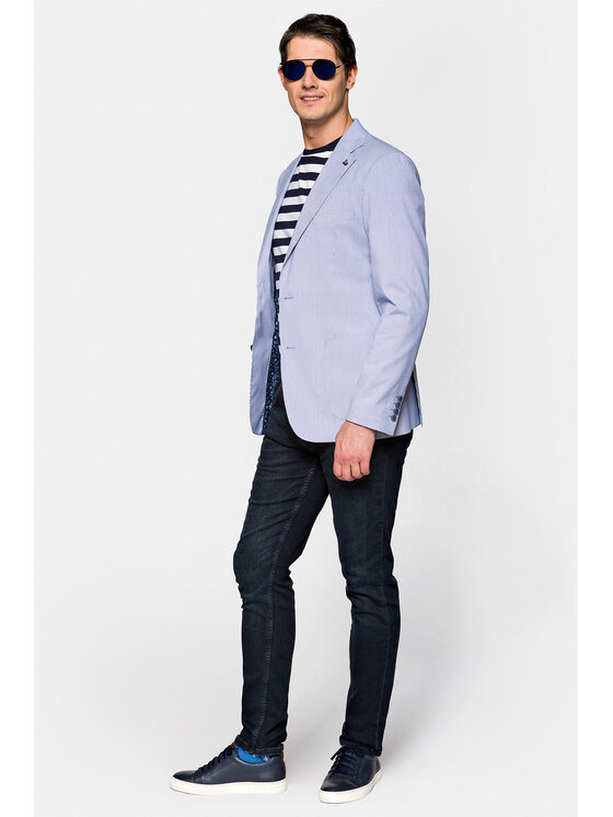 Lancerto Lancerto Marynarka Mexicana Błękitny Slim Fit