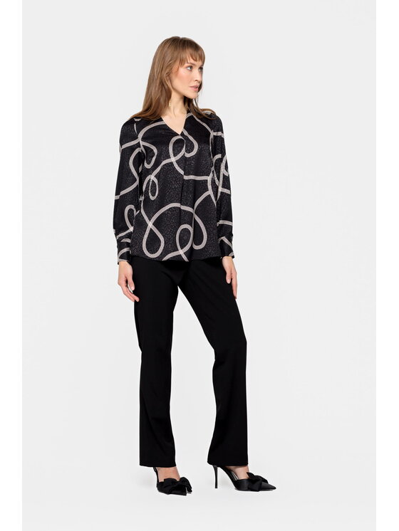 EMOI EMOI Bluzka czarna elegancka Czarny Feminine Fit