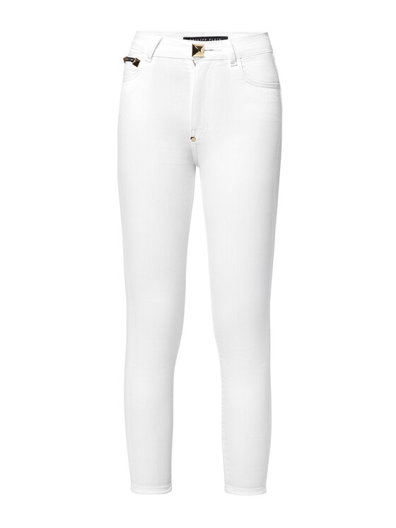 PHILIPP PLEIN PHILIPP PLEIN Džegínsy 3929 Biela Jegging Fit