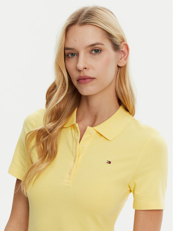 Tommy Hilfiger Tommy Hilfiger Sukienka codzienna WW0WW43228 Żółty Slim Fit