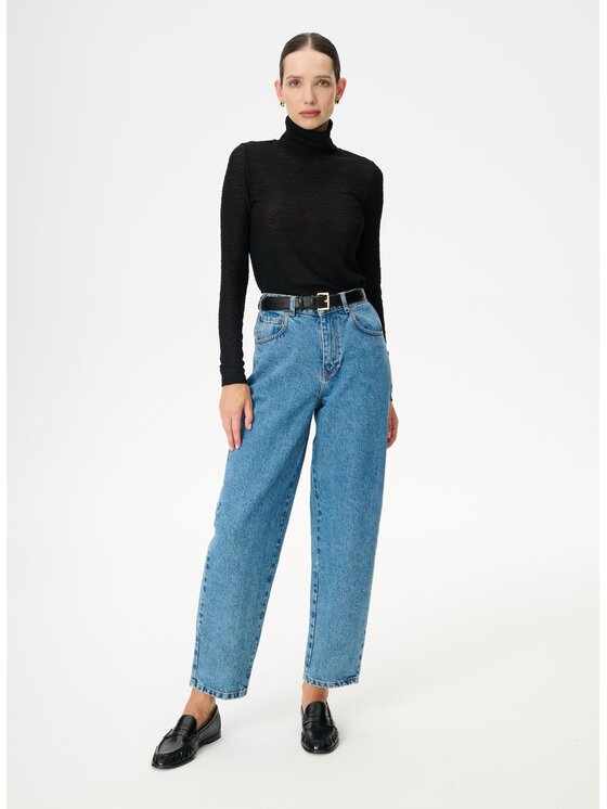 LEBRAND LEBRAND Bluzka Lilibeth Czarny Regular Fit
