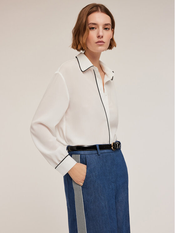 Motivi Motivi Camicia 5392W300474N0S1 Bianco Over Fit