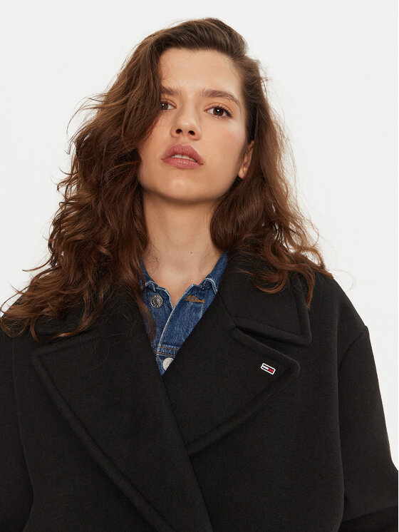 Tommy Jeans Tommy Jeans Kevad-sügis mantel DW0DW19752 Must Regular Fit