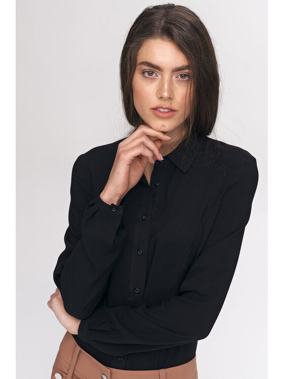 NIFE NIFE Bluzka Bluzka Czarny Classic Fit