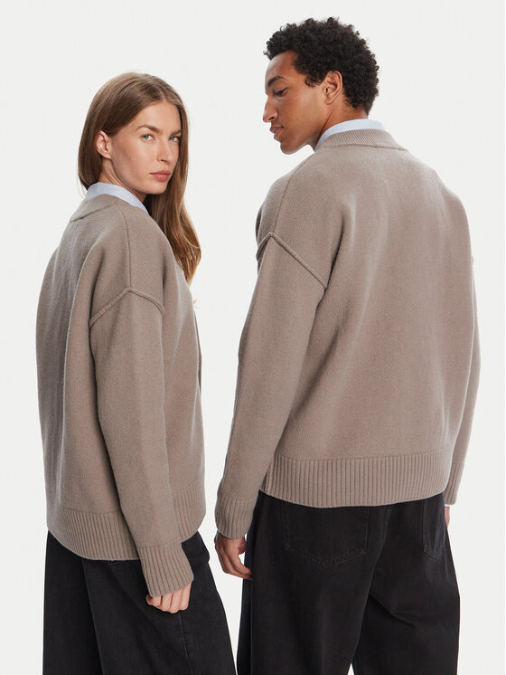 AMI Paris AMI Paris Kardigan UKC090.KN0090 Šedá Relaxed Fit