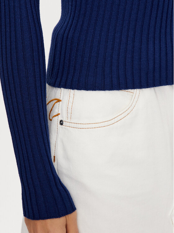 Pieces Pieces Пуловер Crista 17115047 Тъмносин Slim Fit