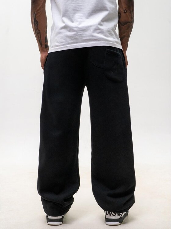Jigga Wear Jigga Wear Spodnie dresowe Szerokie luźne korona bagy 131115 Czarny Baggy Fit