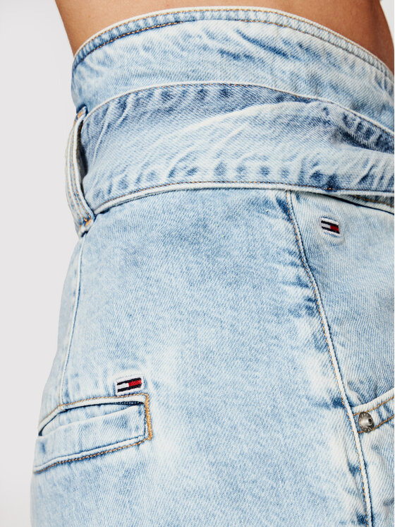 Tommy Jeans Tommy Jeans Pantaloni scurți de blugi New Paperbag Mom DW0DW10092 Albastru Relaxed Fit