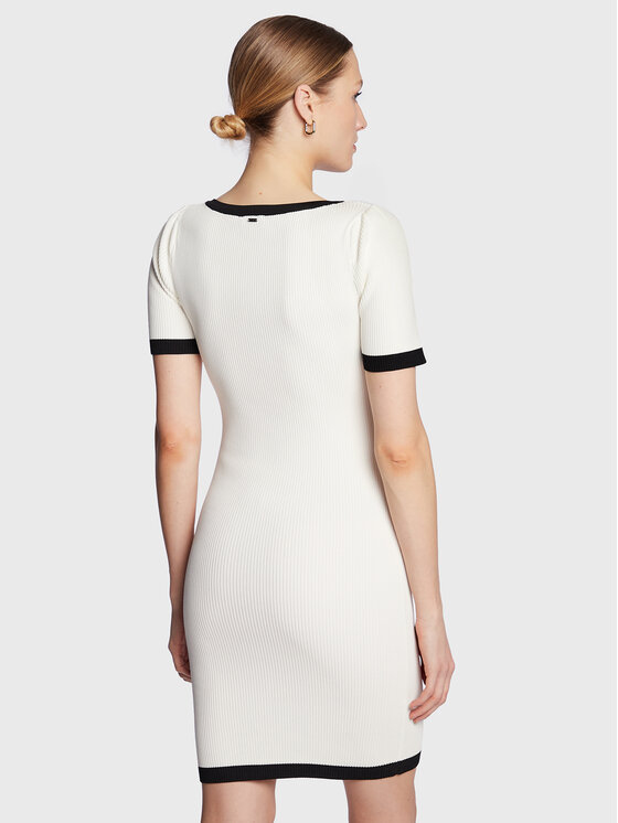 Fracomina Fracomina Плетена рокля FS23SD5005K41701 Бял Slim Fit