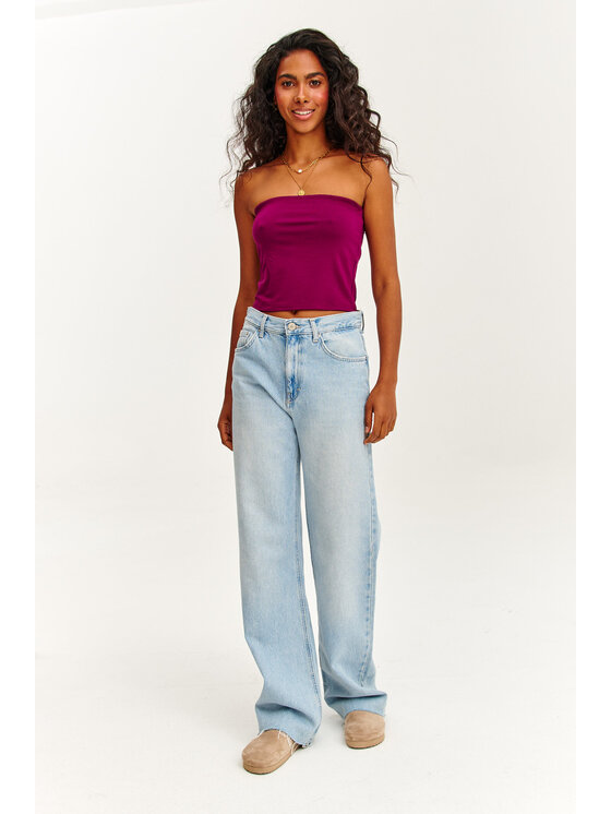 NAOKO NAOKO Top Infinity Granita Bordowy Regular Fit