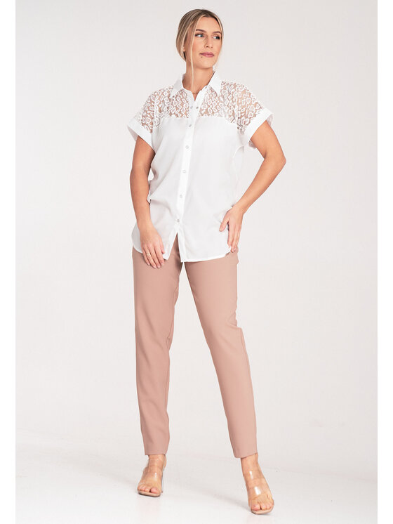 FIGL FIGL Blúzka M1073 Biela Regular Fit
