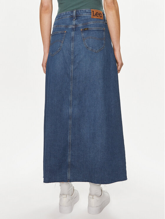 Lee Lee Spódnica jeansowa 112349007 Niebieski Loose Fit