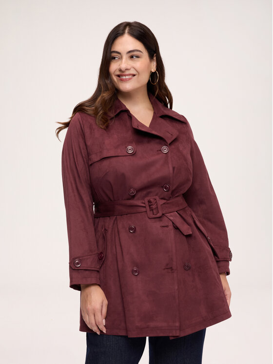 Fiorella Rubino Fiorella Rubino Kurtka z imitacji skóry 0021T000371N036 Bordowy Regular Fit